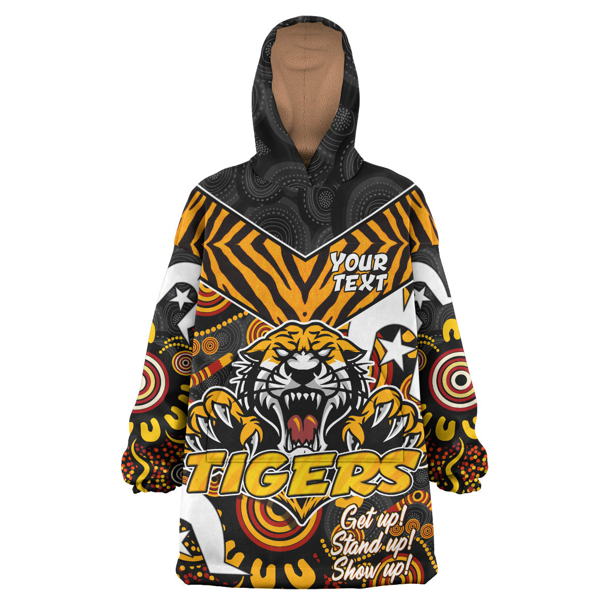 Tigers Rugby Snug Hoodie - Custom Tiger Rugby Aboriginal Pattern Naidoc Week Snug Hoodie RLT14 - Vibe Hoodie Shop