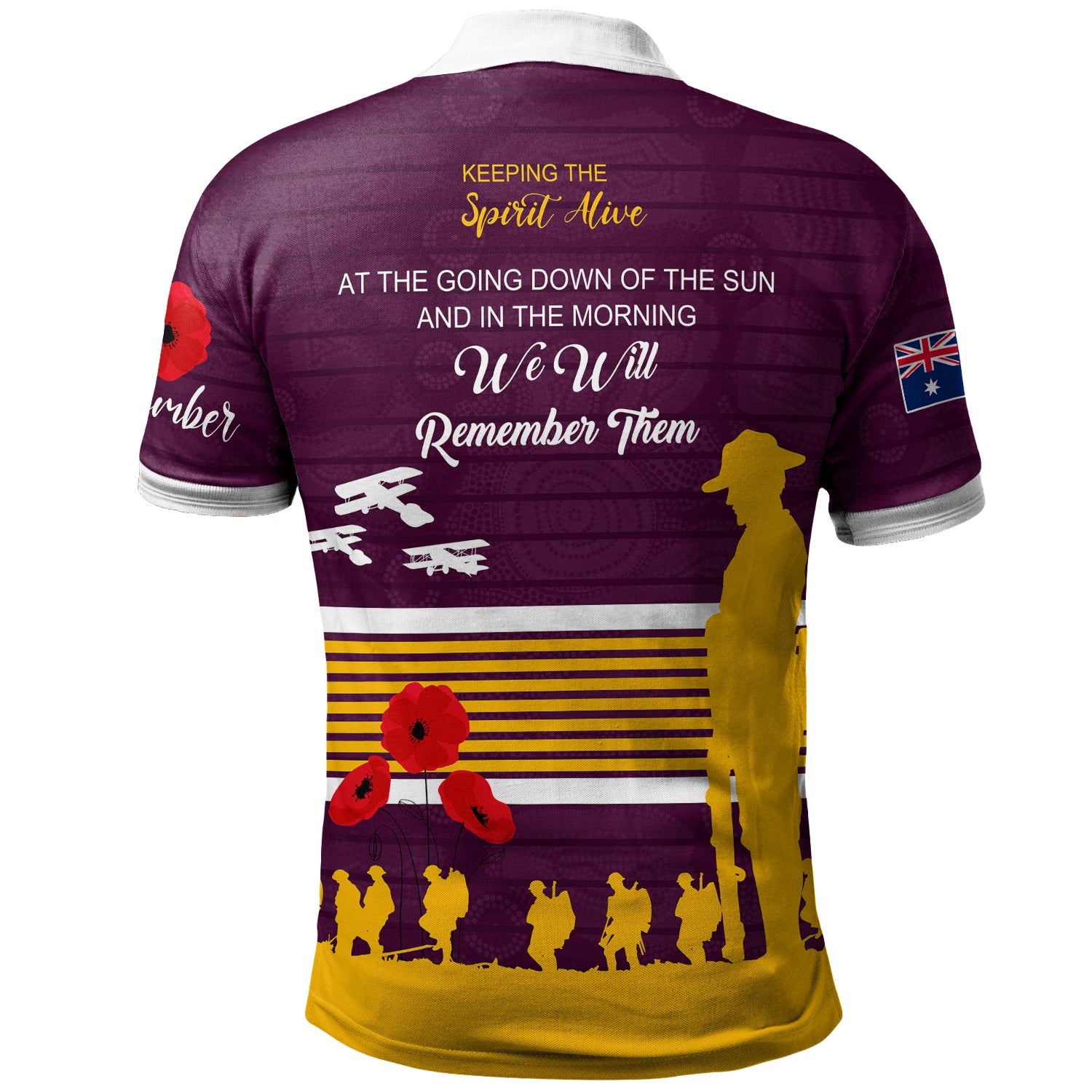 Australia Brisbane Anzac Custom Polo Shirt - Keeping the Spirit Alive Polo Shirt - Vibe Hoodie Shop