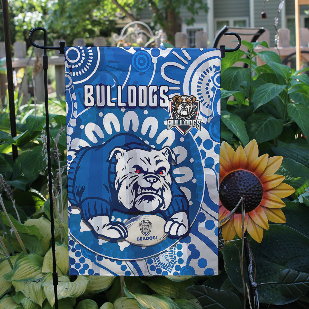 Bulldogs Rugby Flag - Custom Indigenous Bulldogs With Rugby Ball Watercolour Flag - Vibe Hoodie Shop