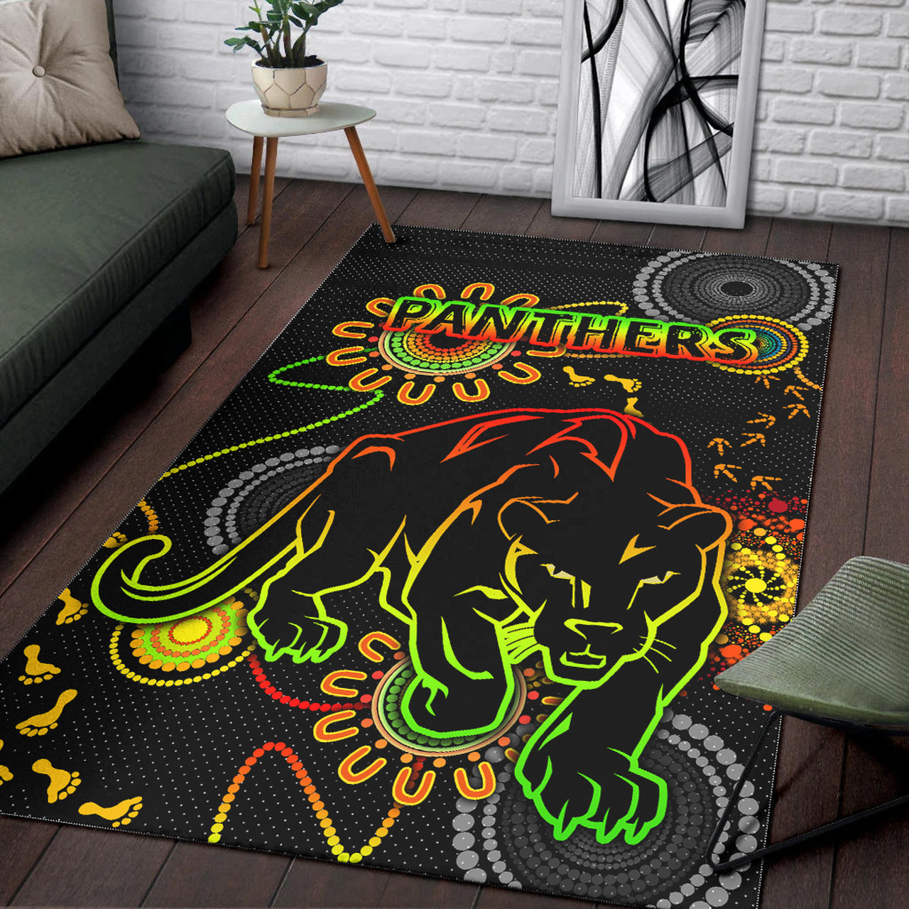 Panthers Rugby Area Rug - Custom Indigenous Black Panthers Area Rug RLT13 - Vibe Hoodie Shop