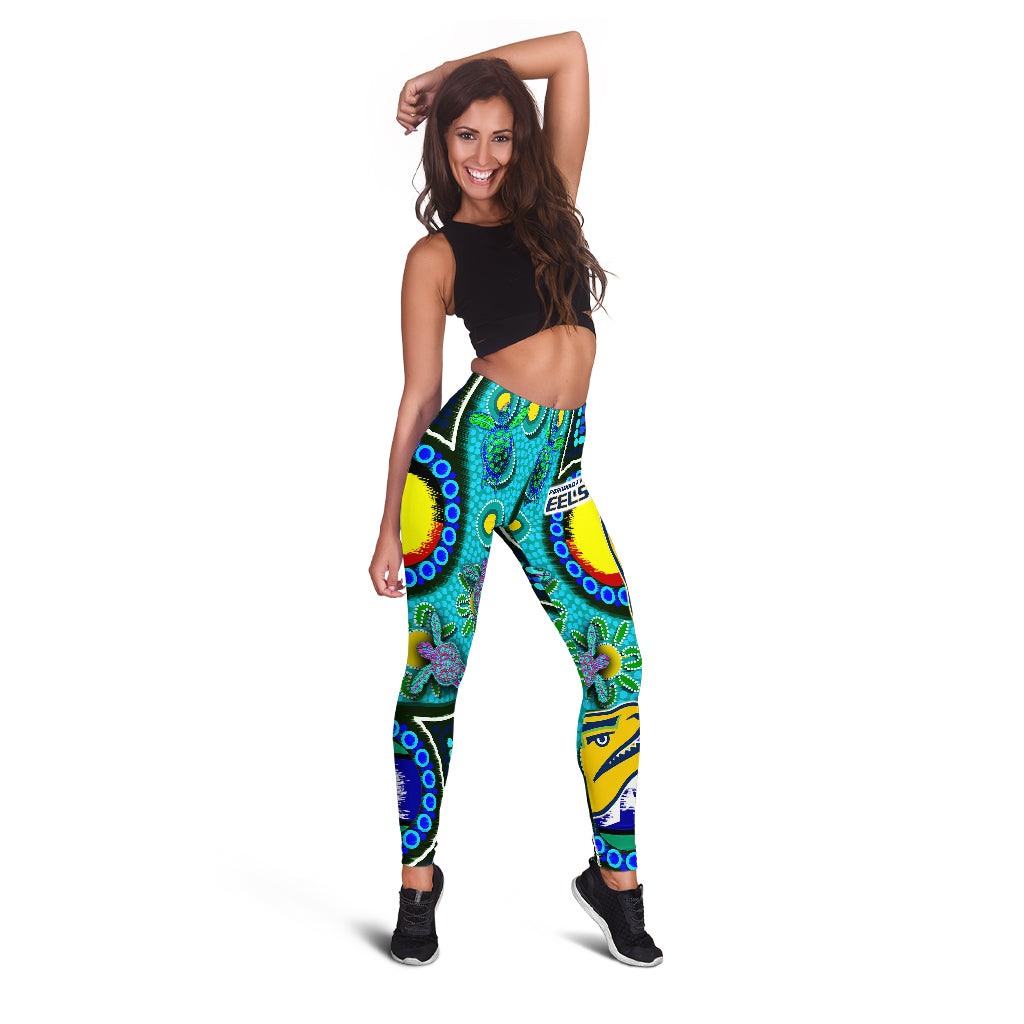 Eels Rugby Leggings - Indigenous Eels With Aboriginal and Torres Strait Islander Flag Leggings - Vibe Hoodie Shop