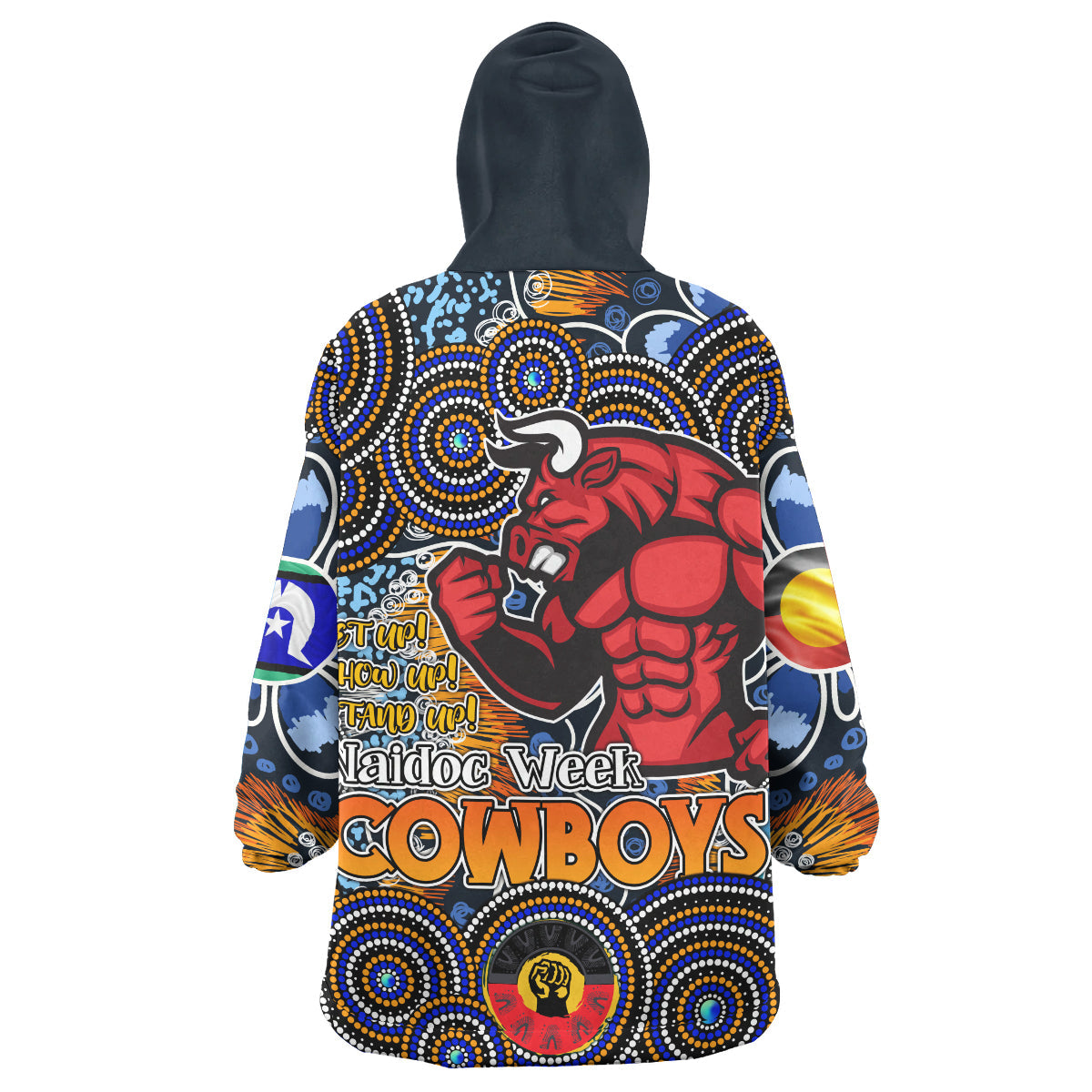 Cowboys Rugby Snug Hoodie - Custom Naidoc Week Aussie Super Cowboys Wearable Blanket Hoodie RLT14 - Vibe Hoodie Shop