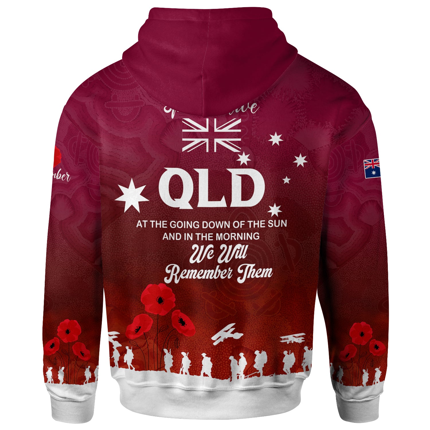 Australia Queensland Anzac Custom Hoodie - Keeping the Spirit Alive Hoodie - Vibe Hoodie Shop