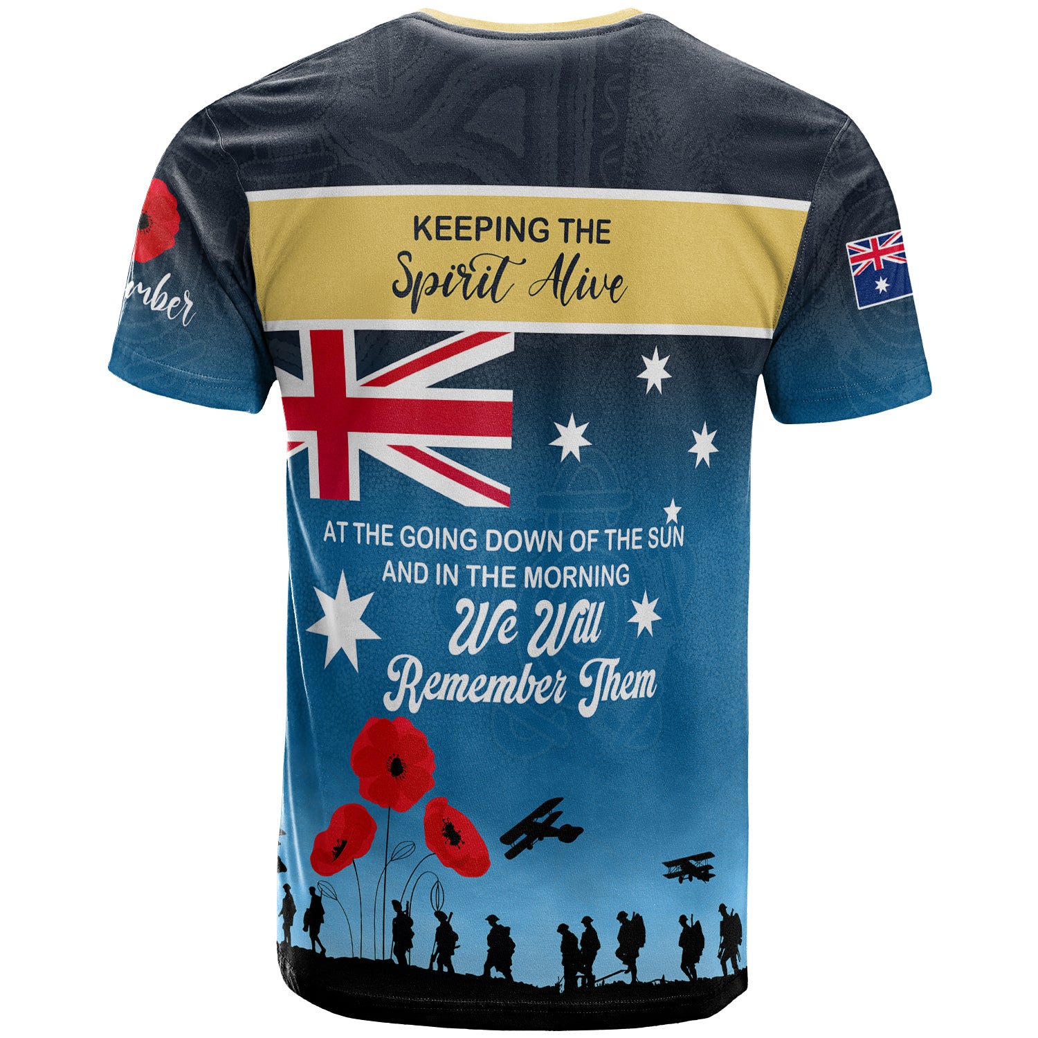 Australia Gold Coast Anzac Custom T-shirt - Keeping the Spirit Alive T-shirt - Vibe Hoodie Shop