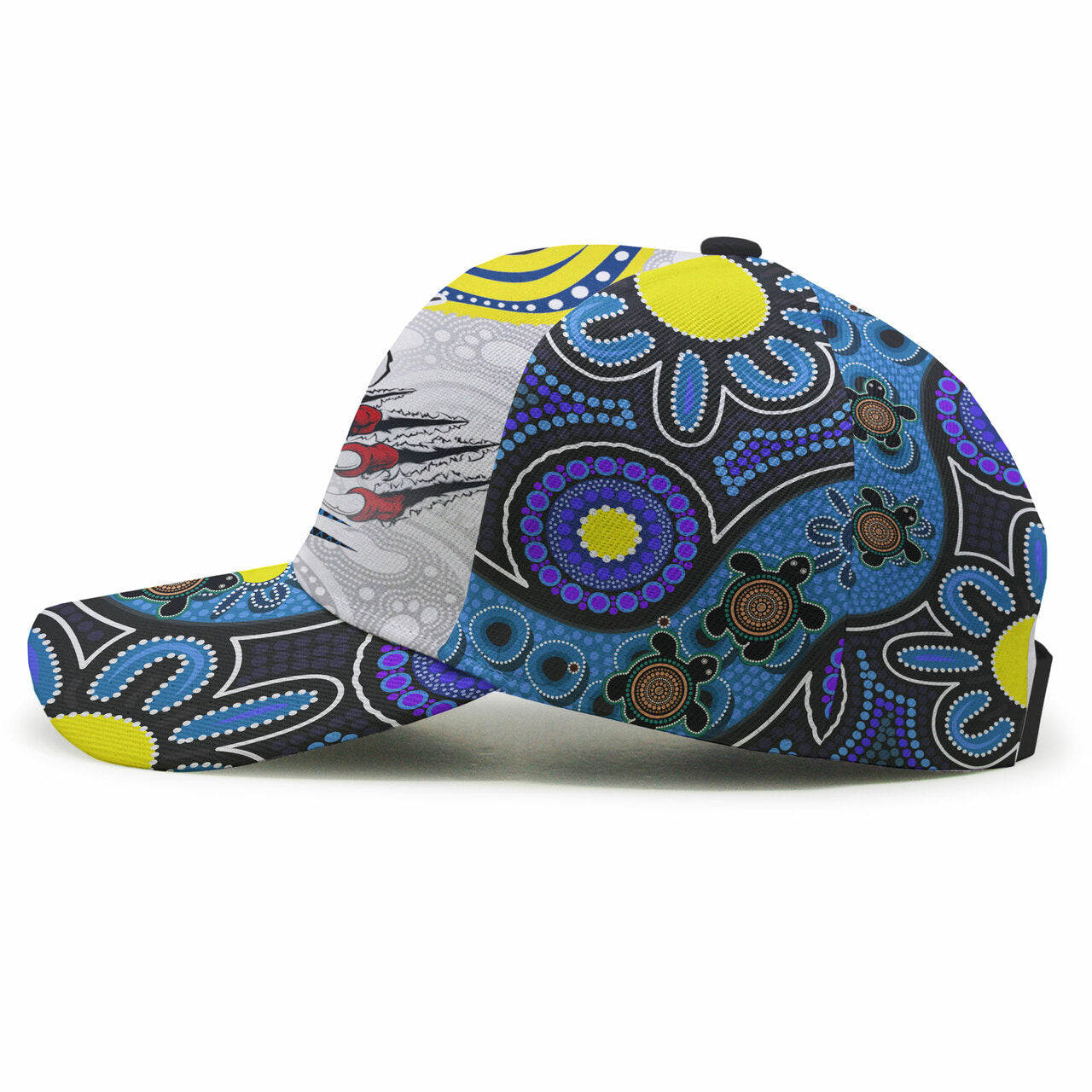 Cowboys Rugby Custom Aboriginal Cap - Indigenous Queensland Super Cows With Sea Turtle Scratch Style RLT13 - Vibe Hoodie Shop