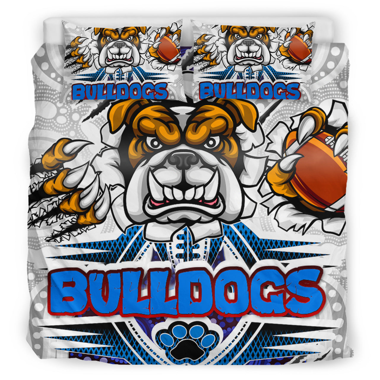 Bulldogs Rugby Custom Aboriginal Bedding Set - Indigenous Super Bulldogs RLT13 - Vibe Hoodie Shop