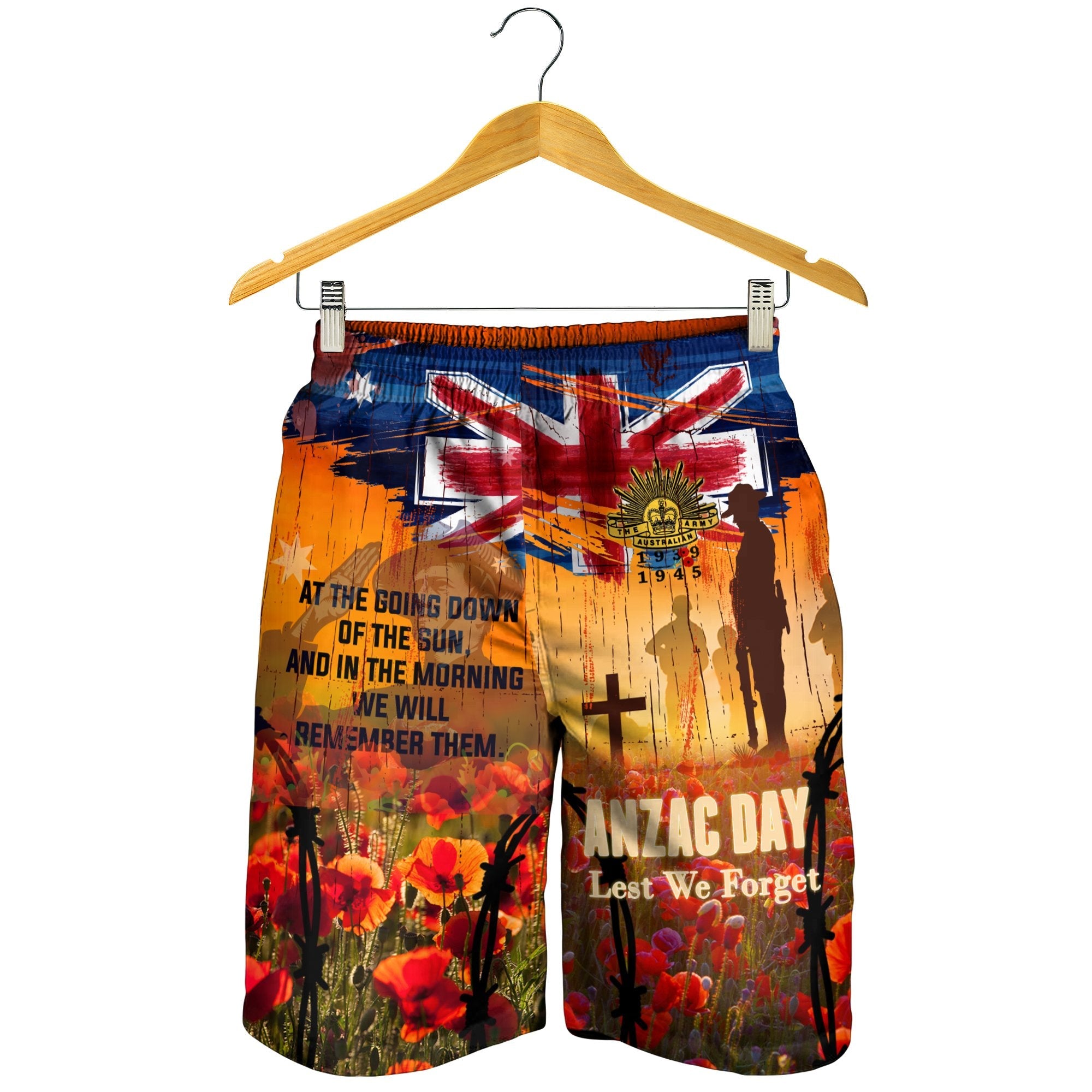 Australia ANZAC Day 2021 Men's Shorts - ANZAC Day Commemoration 1939 - 1945 - Vibe Hoodie Shop