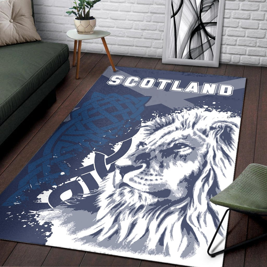 Scotland Celtic Area Rug - Cross Celt Lion - Vibe Hoodie Shop