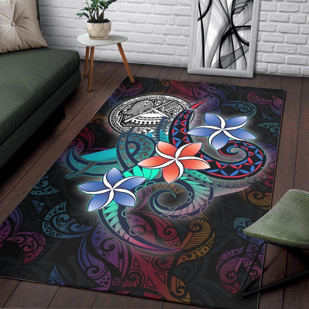 American Samoa Area Rug - Plumeria Flowers Style - Vibe Hoodie Shop