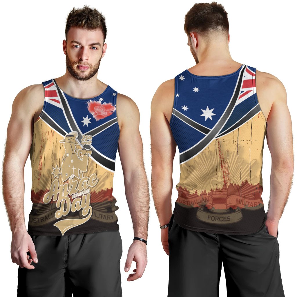 Men Tank Top - ANZAC Lest We Forget - Vibe Hoodie Shop