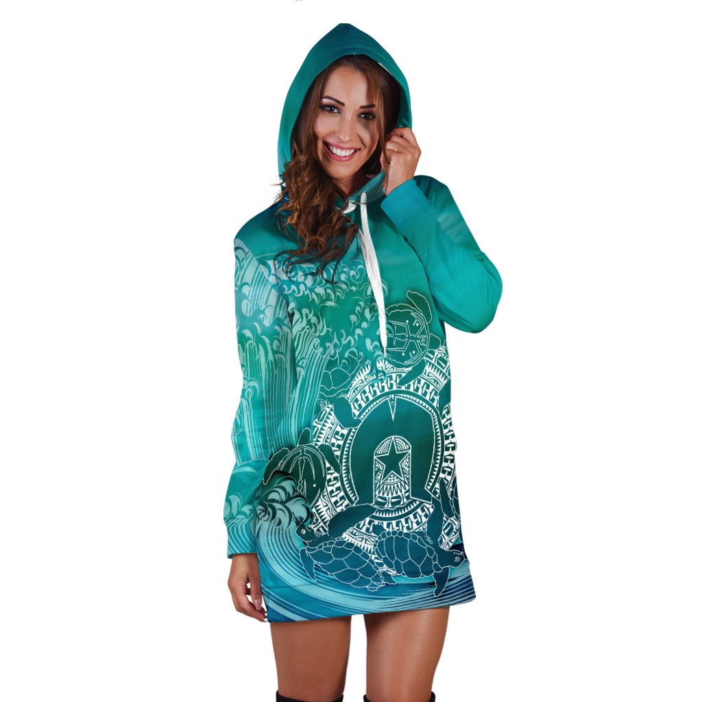 Aboriginal Hoodie Dress, Torres Strait Islands in Wave - Vibe Hoodie Shop