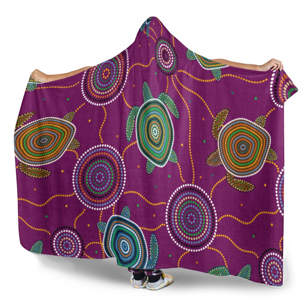 hoodie-blanket-aboriginal-turtle-purple-australia-dot-patterns