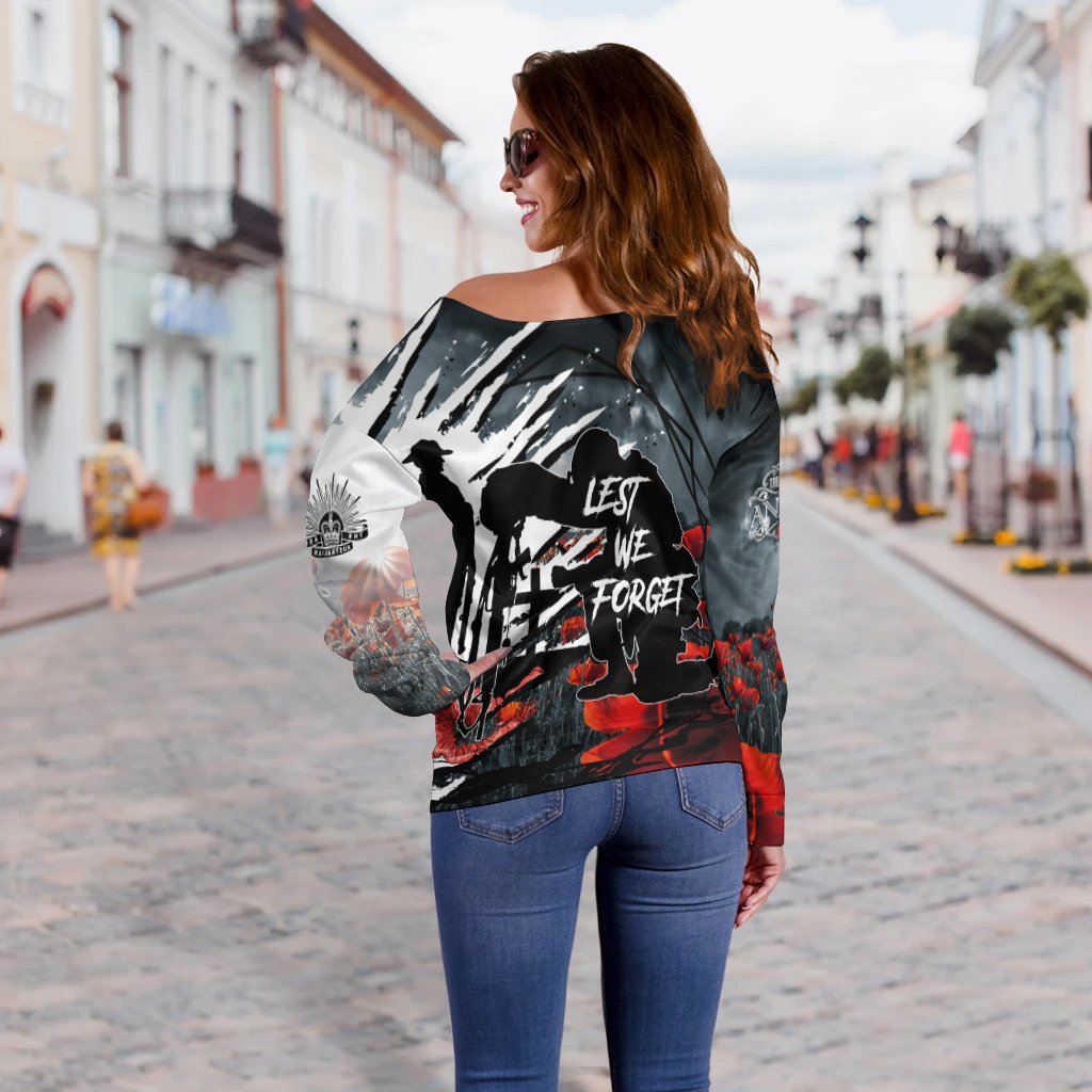 ANZAC Day Off Shoulder Sweater - The Spirit of ANZAC - Vibe Hoodie Shop