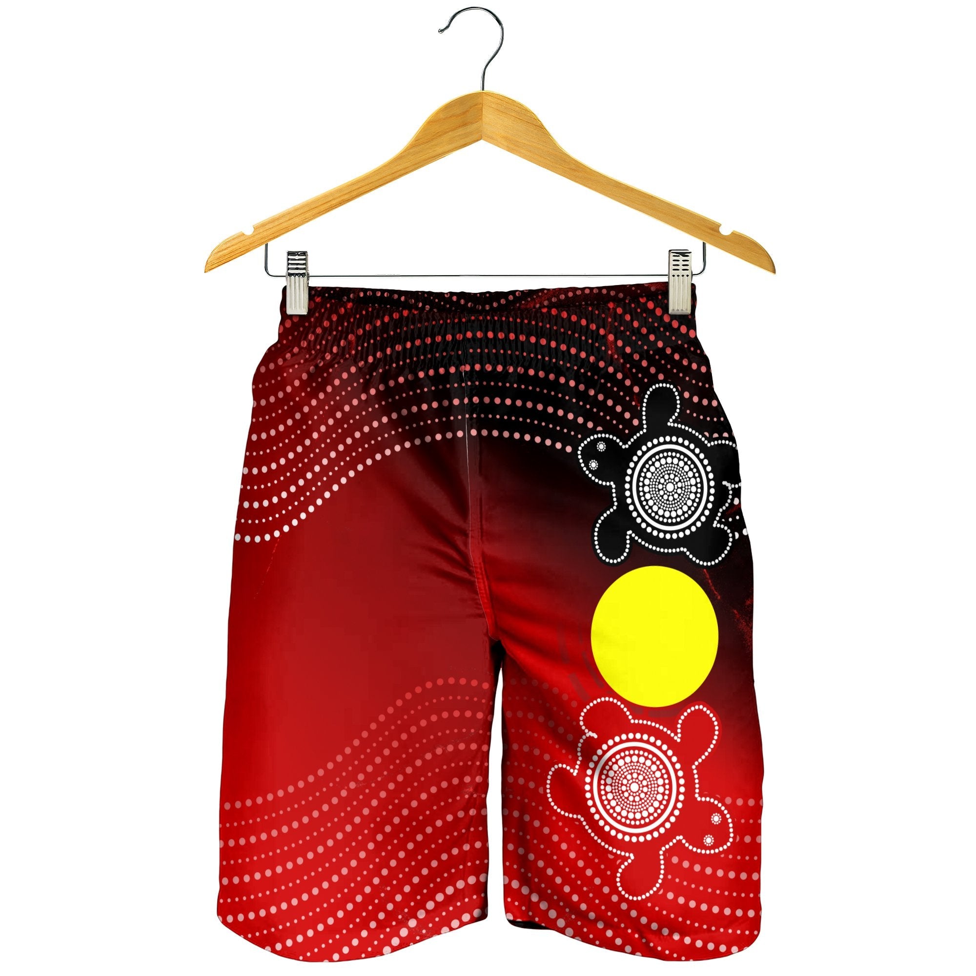 Aboriginal Men's Shorts - Indigenous Circle Dot Painting Style - - Vibe Hoodie Shop