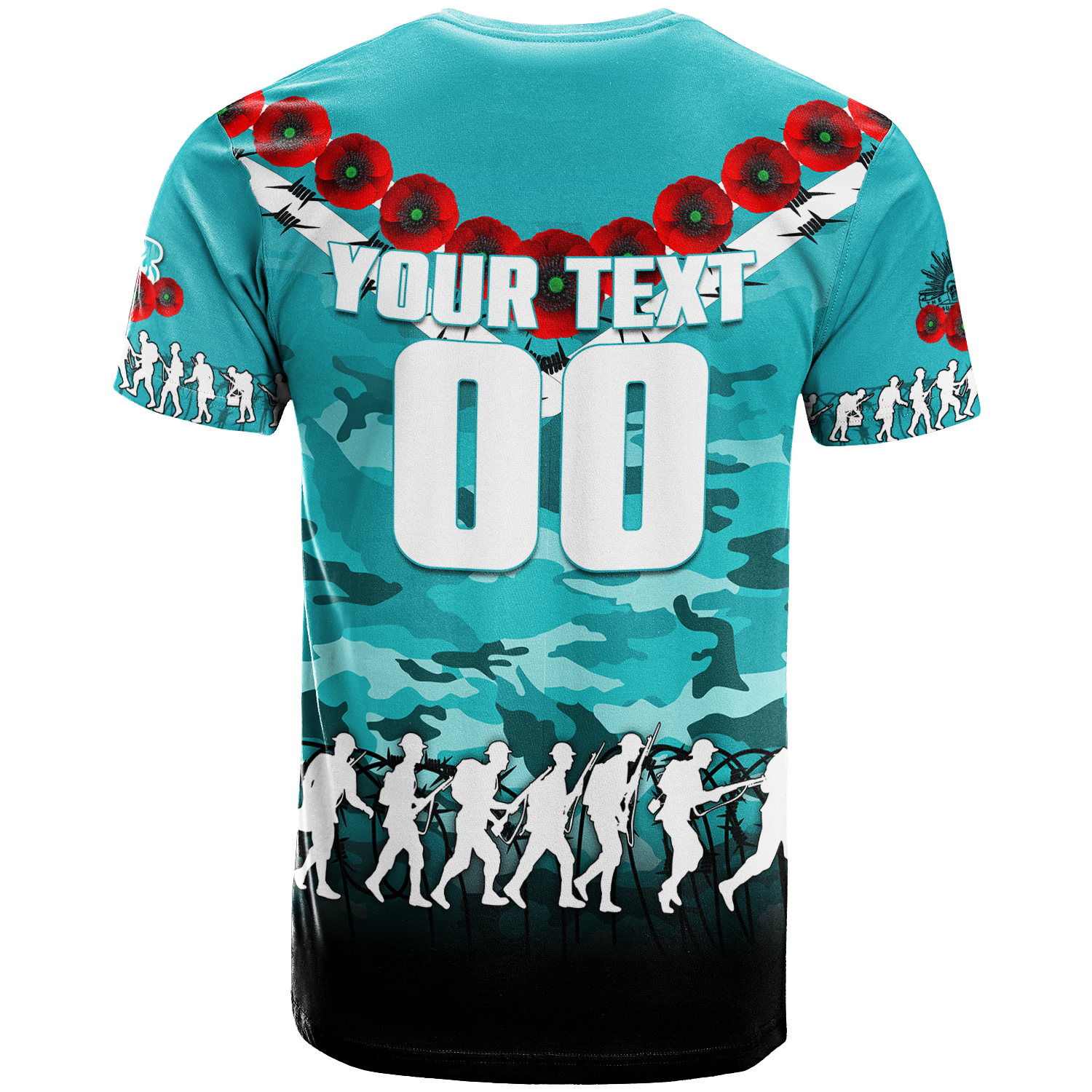 (Custom Personalised) Brisbane Heat ANZAC 2022 T shirt Camouflage With Poppy - - Vibe Hoodie Shop