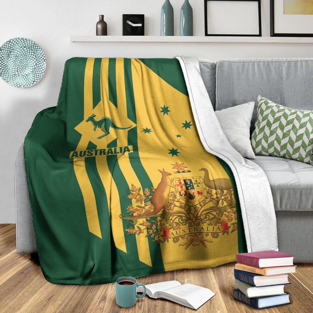 Premium Blanket - Australia Kangaroo Sign National Color - Vibe Hoodie Shop