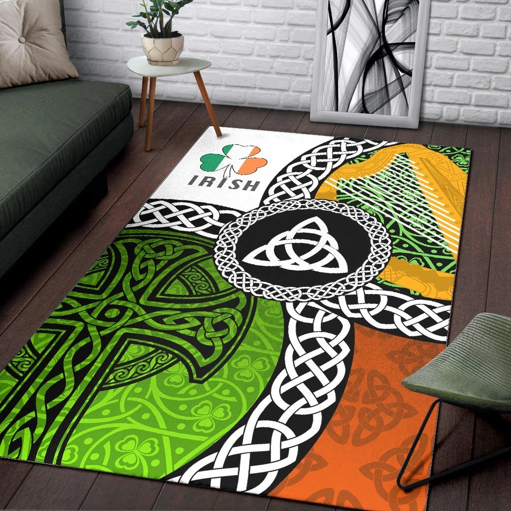 Ireland Legend Area Rug - Ireland With Circle Celtics Knot - Vibe Hoodie Shop