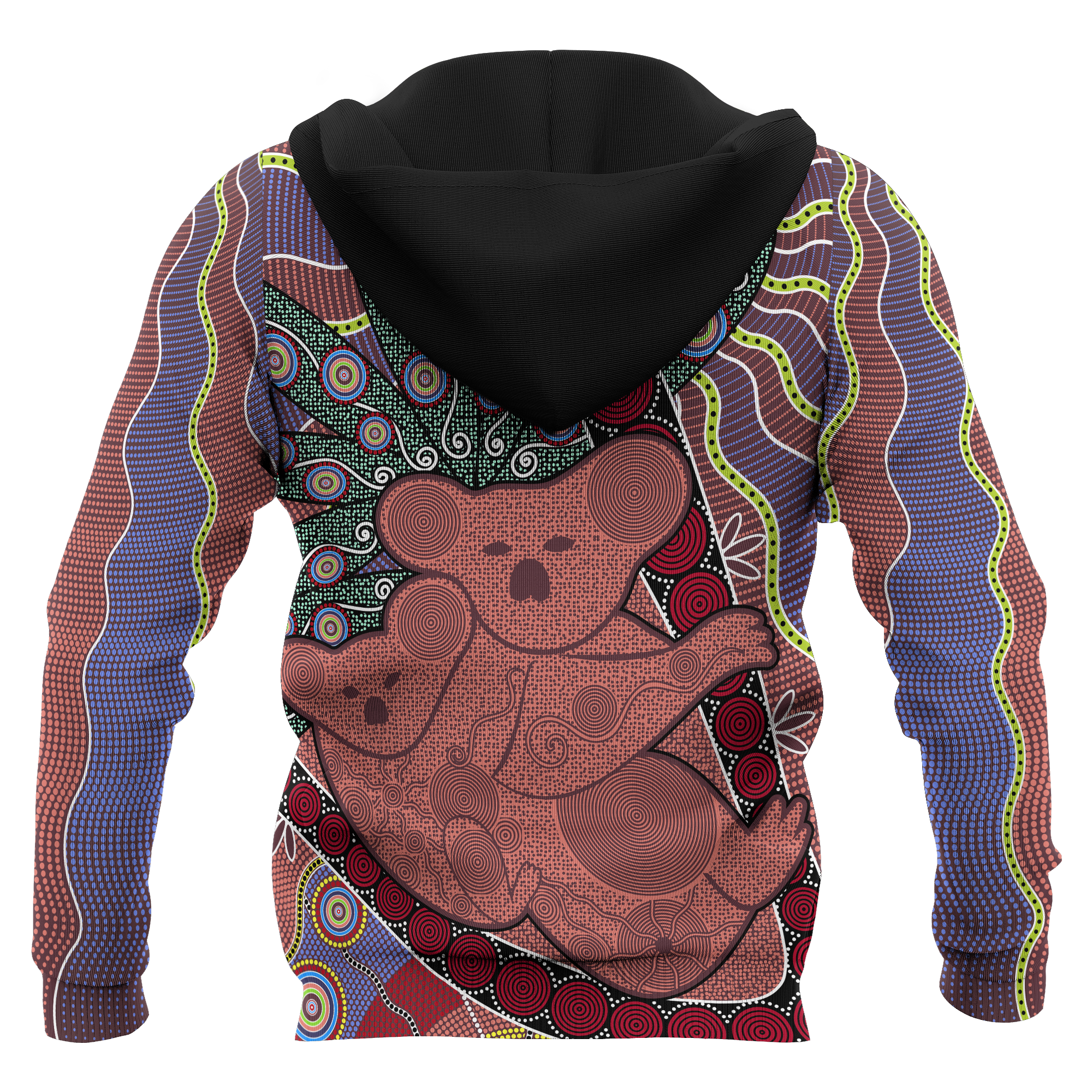 Aboriginal Zip Up Hoodie, Koala Patterns Sun Dot Painting - Vibe Hoodie Shop