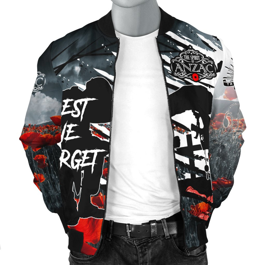 ANZAC Day Men's Bomber Jacket - The Spirit of ANZAC - Vibe Hoodie Shop