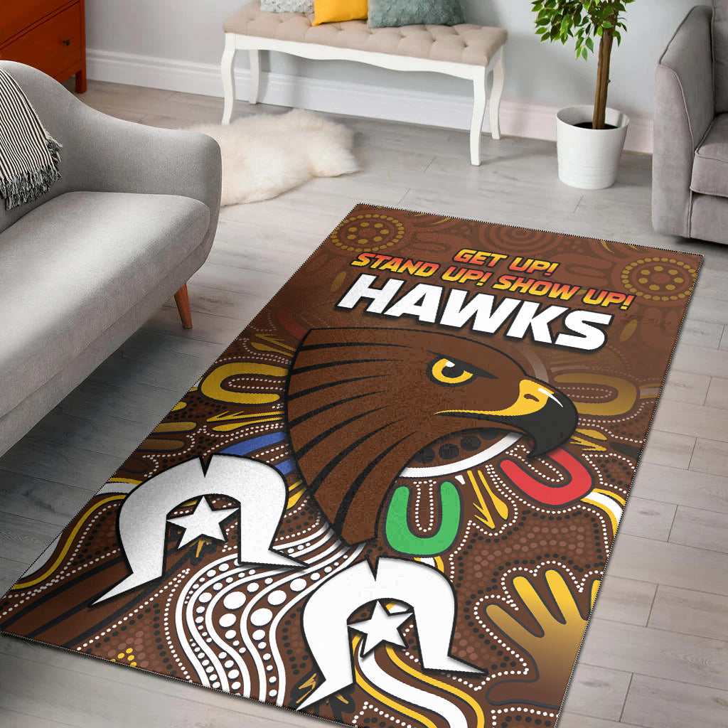 Hawks NAIDOC Week Area Rug Hawthorn Football Aboriginal - Vibe Hoodie Shop