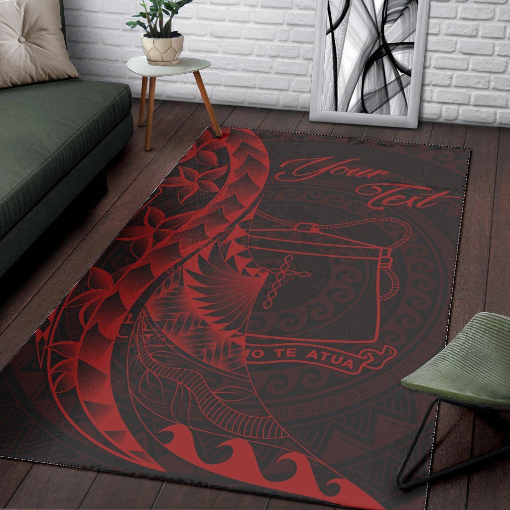 Tokelau Area Rug - Custom Polynesian Pattern Style Red Color - Vibe Hoodie Shop