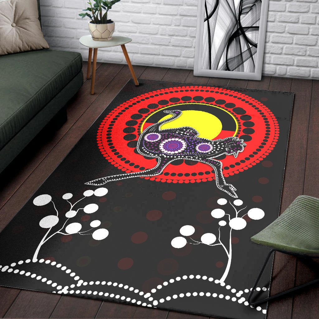 Aboriginal Area Rug - Ostrich Australia and Aboriginal flag - Vibe Hoodie Shop