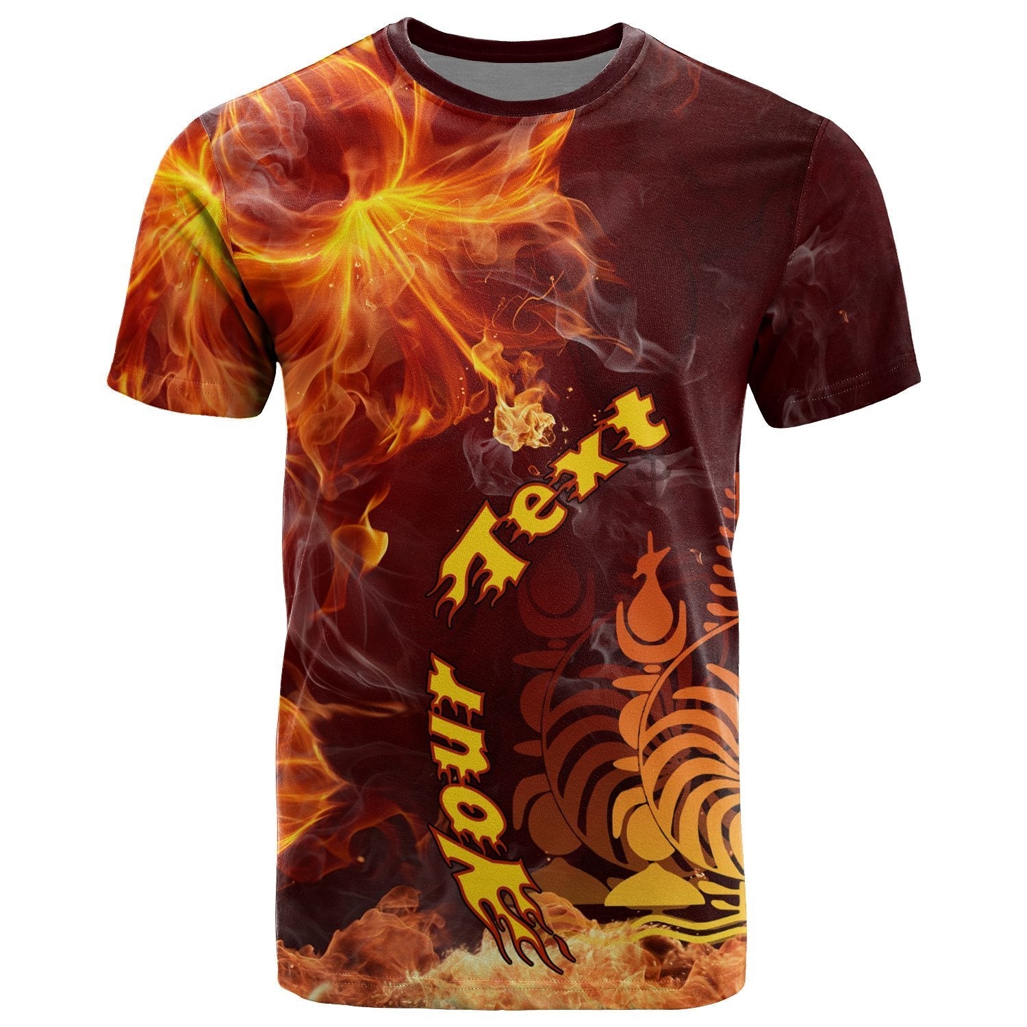 New Caledonia Polynesian Custom Personalised T - Shirt - Fire Hibiscus - Vibe Hoodie Shop