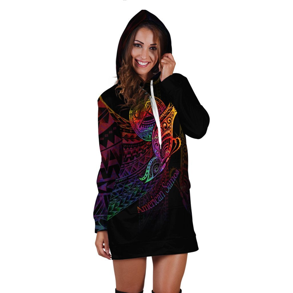 American Samoa Hoodie Dress - Butterfly Polynesian Style - Vibe Hoodie Shop