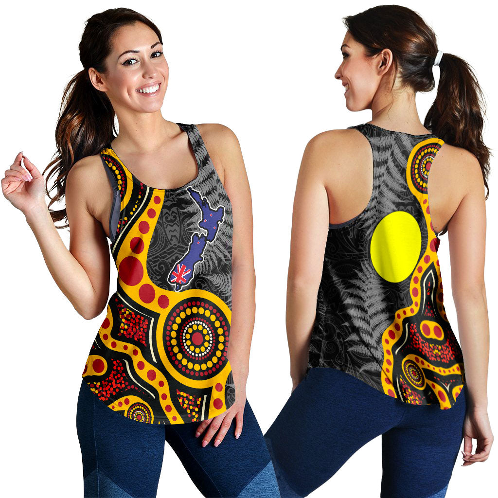 New Zealand Maori Combine Australia Aboriginal Women Tank Top - - Vibe Hoodie Shop