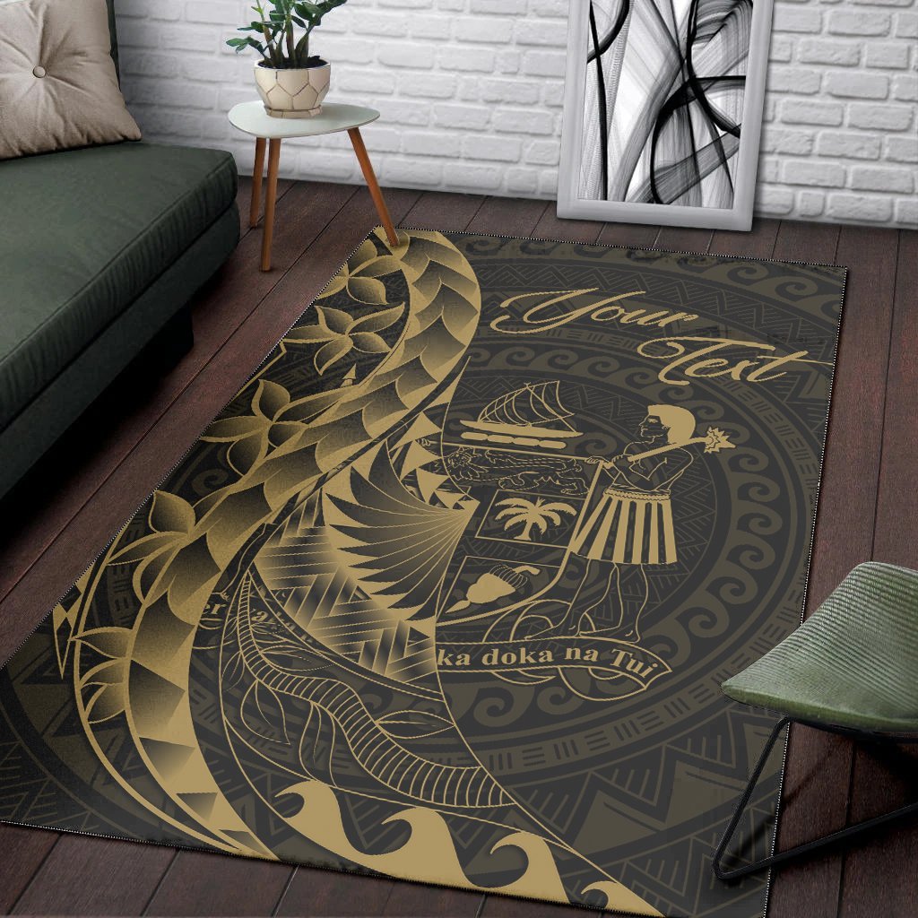 Fiji Area Rug - Custom Polynesian Pattern Style Gold Color - Vibe Hoodie Shop