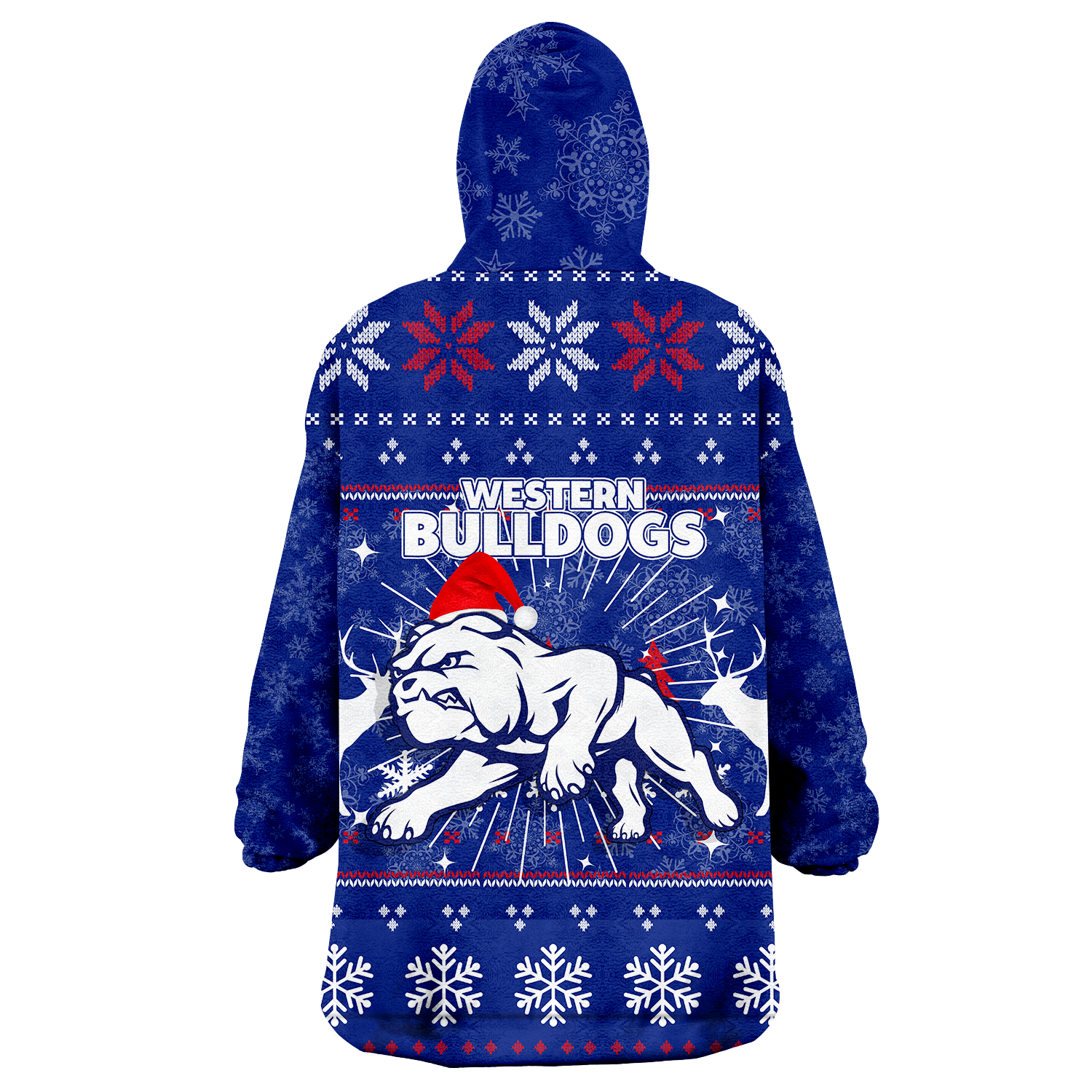 Western Bulldogs Wearable Blanket Hoodie - Christmas Ugly Style - - Vibe Hoodie Shop