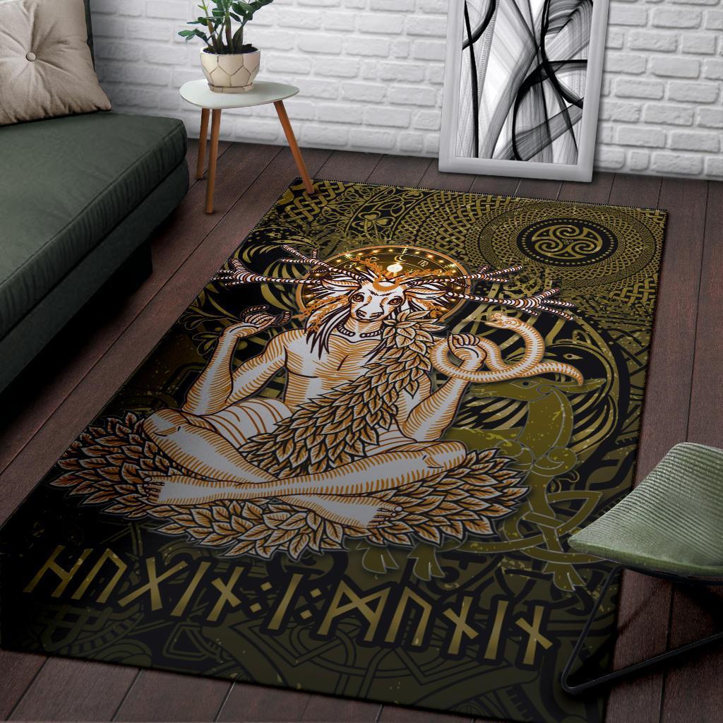 Cernunnos Goddess Area Rug - Celtic God of the Forest - Vibe Hoodie Shop