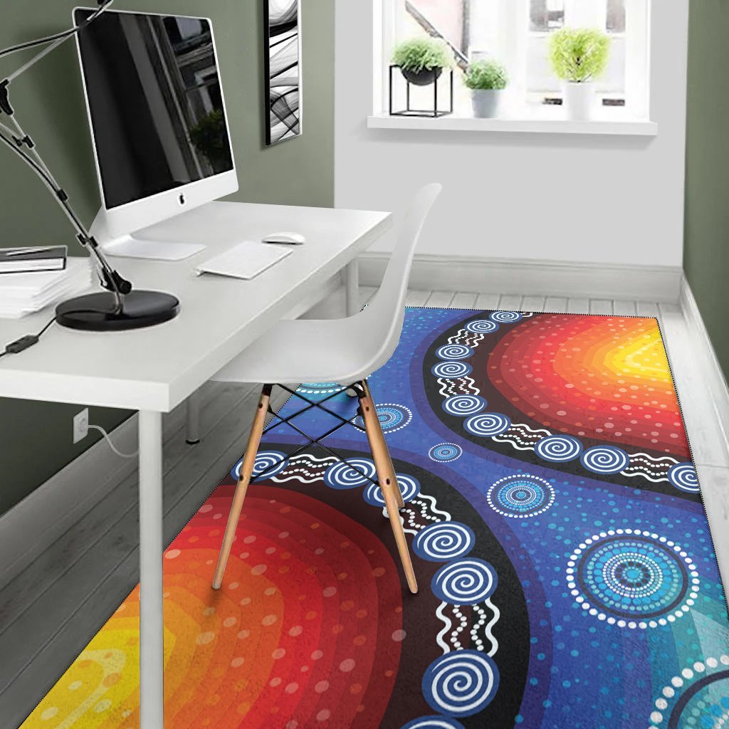 Vibe Hoodie Area Rug - Aboriginal Color Dot Painting - RLT20 - Vibe Hoodie Shop