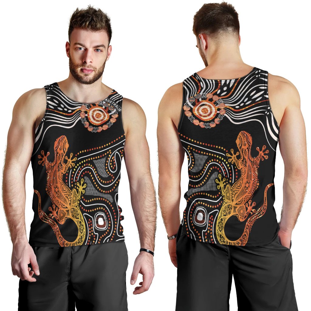 Aboriginal Men's Tank Top - Lizard Sunshine - Vibe Hoodie Shop