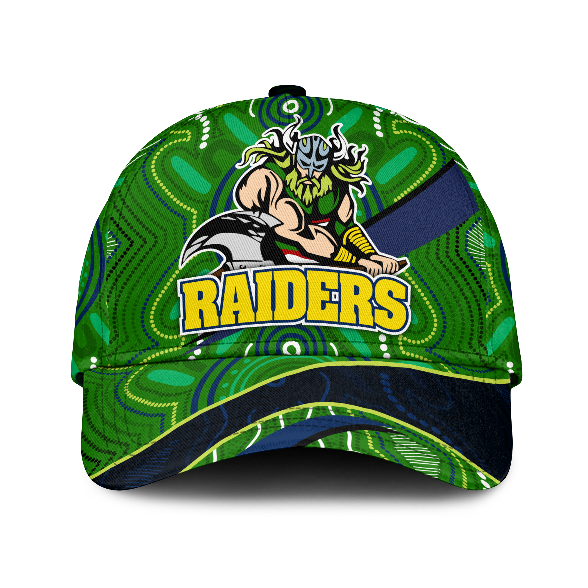 (Custom Personalised) Raiders Victor the Viking Aboriginal Pattern Cap - - Vibe Hoodie Shop