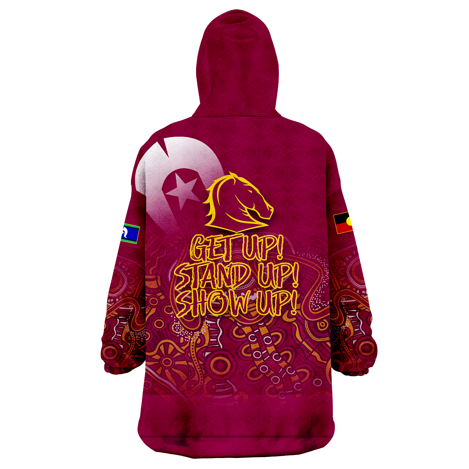 (Custom Personalised) Brisbane Broncos Rugby NAIDOC 2022 Wearable Blanket Hoodie - - Vibe Hoodie Shop