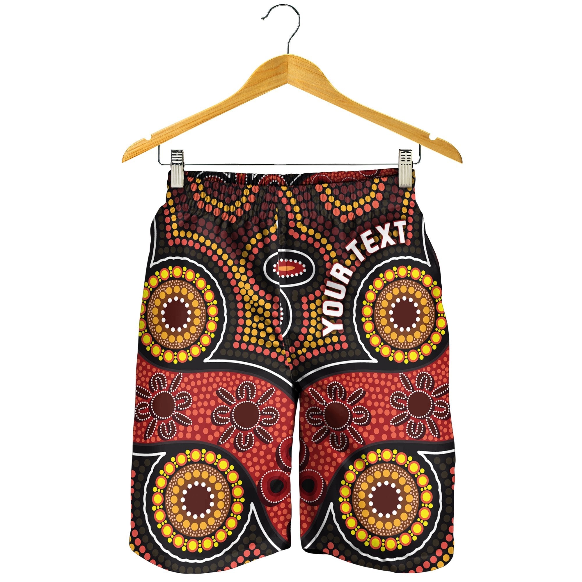 Custom Aboriginal Men's Shorts - Indigenous Circle Dot Painting Style - - Vibe Hoodie Shop