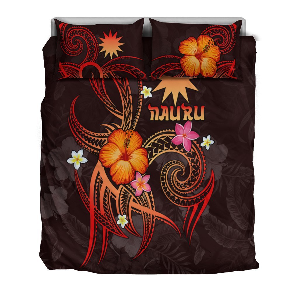 Nauru Polynesian Bedding Set - Legend of Nauru (Red) - Vibe Hoodie Shop