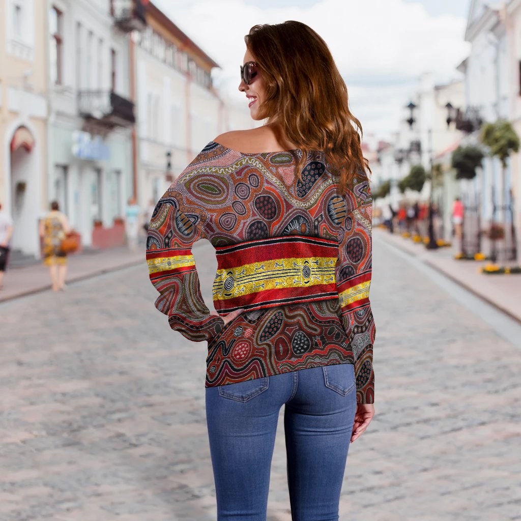 Off Shoulder Sweater - Aboriginal Unique Style 2021 - Vibe Hoodie Shop