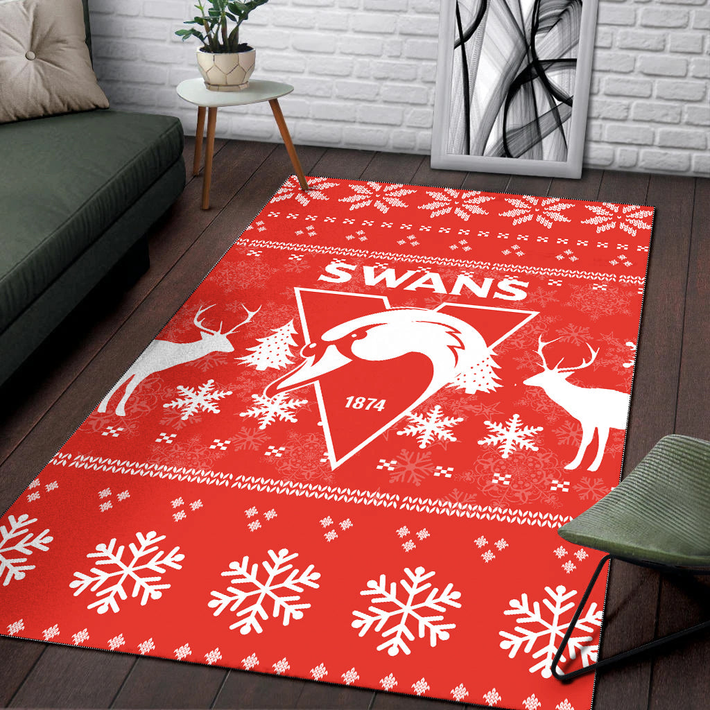 Sydney Swans Area Rug - Christmas Ugly Style - - Vibe Hoodie Shop