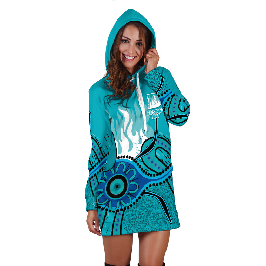 Brisbane Heat Aboriginal Cricket 2022 Hoodie Dress - - Vibe Hoodie Shop