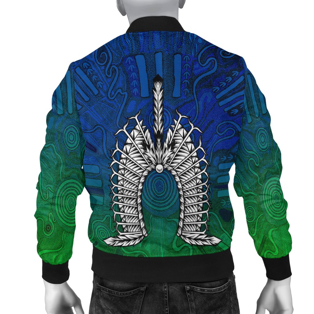 Torres Strait Islanders Men's Bomber Jacket - Dhari Mask - Vibe Hoodie Shop