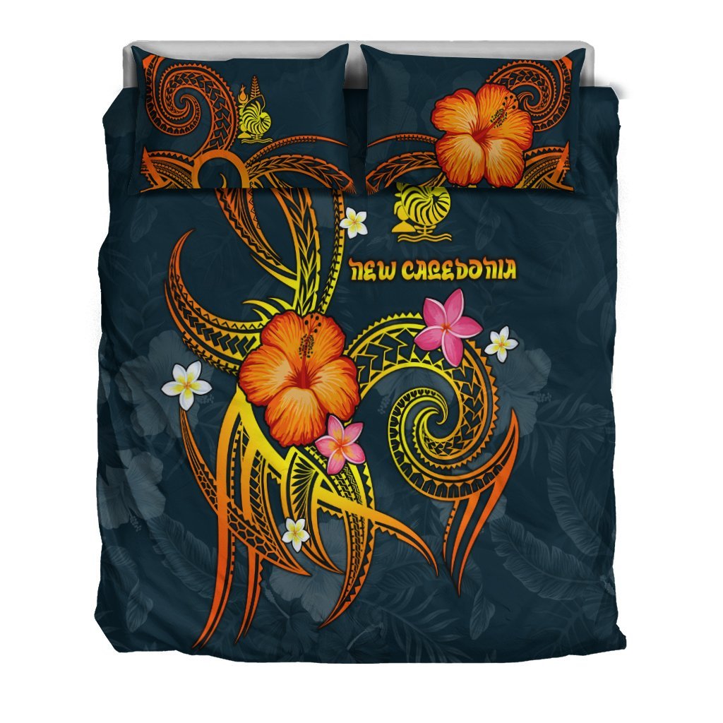 New Caledonia Polynesian Bedding Set - Legend of New Caledonia (Blue) - Vibe Hoodie Shop
