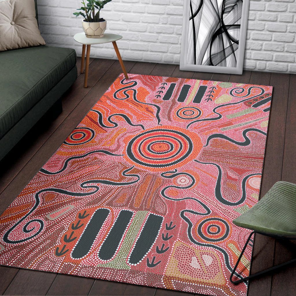 Aboriginal Area Rug - Indigenous Footprint Landscape - Vibe Hoodie Shop