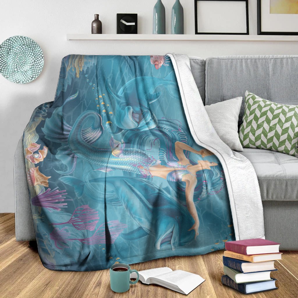 Blankets - Australia Beautiful Mermaid With Dolphin - Vibe Hoodie Shop