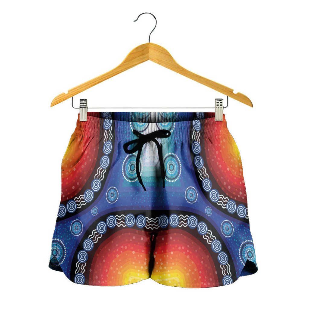 women-short-aboriginal-color-dot-painting