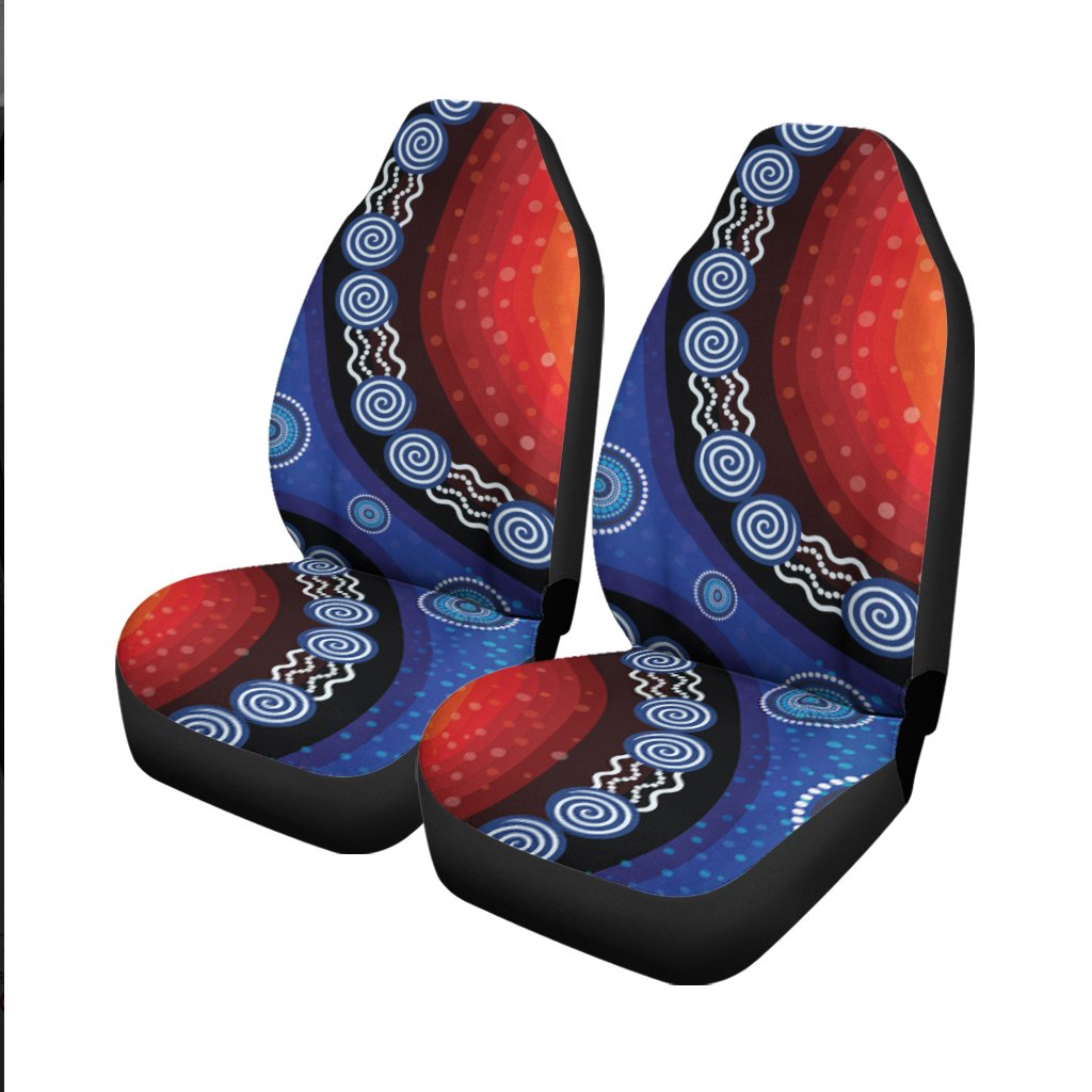 Car Sar Cover - Aboriginal Color Dot Painting - Vibe Hoodie Shop