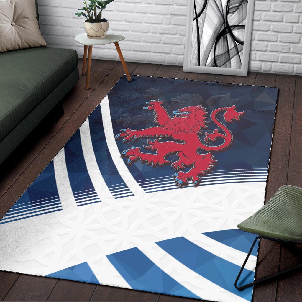 Scotland Celtic Area Rug - Scottish Flag Lion Polygon Style - Vibe Hoodie Shop