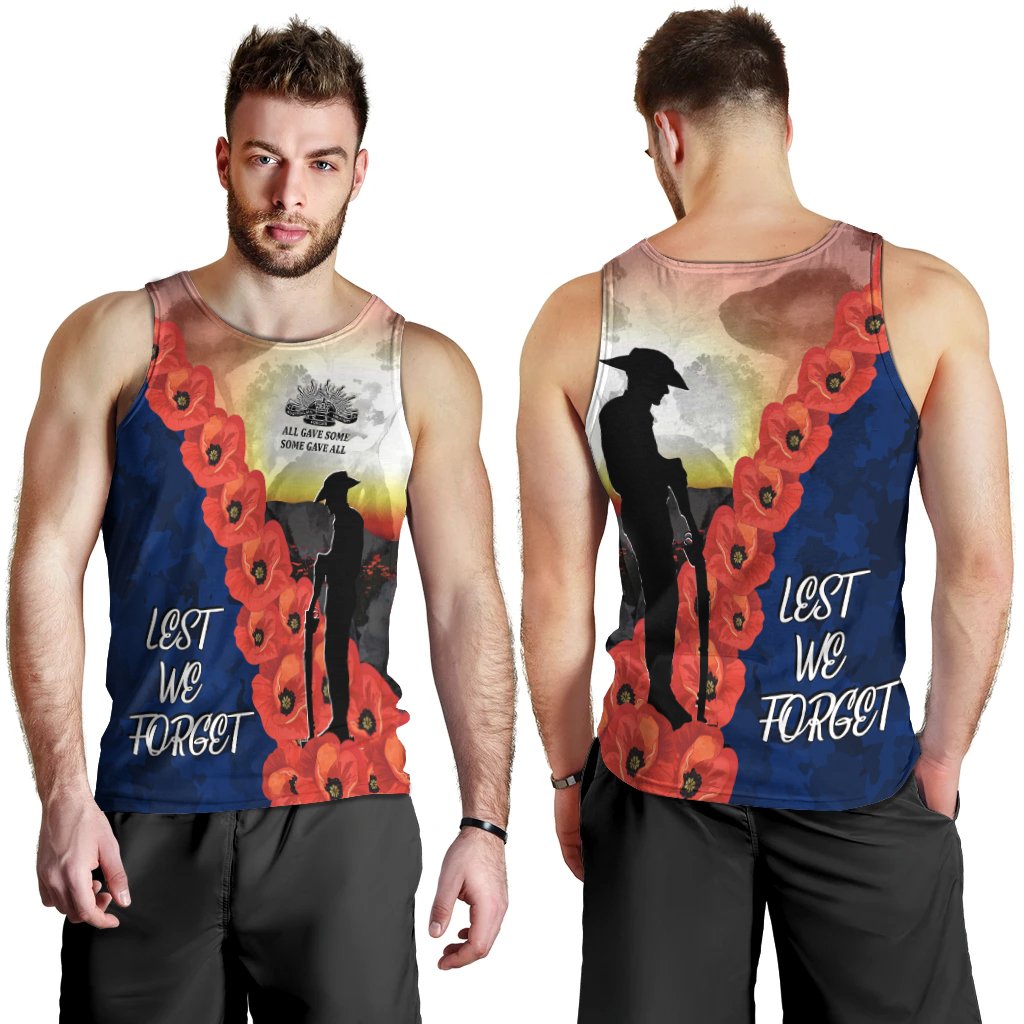 ANZAC Lest We Forget Men's Tank Top - All Gave Some, Some Gave All - - Vibe Hoodie Shop