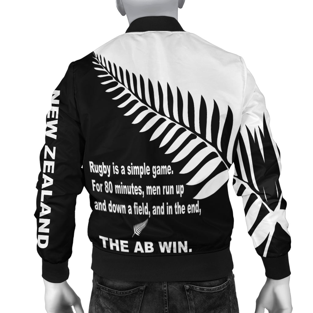 New Zealand Rugby Bomber Jacket - The AB Win - LT20 - Vibe Hoodie Shop